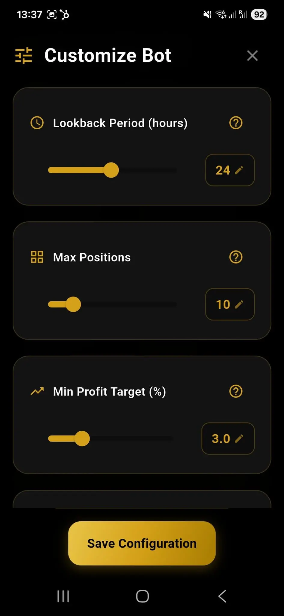 Screenshot 1 of IOI Automated Crypto Trading Bot