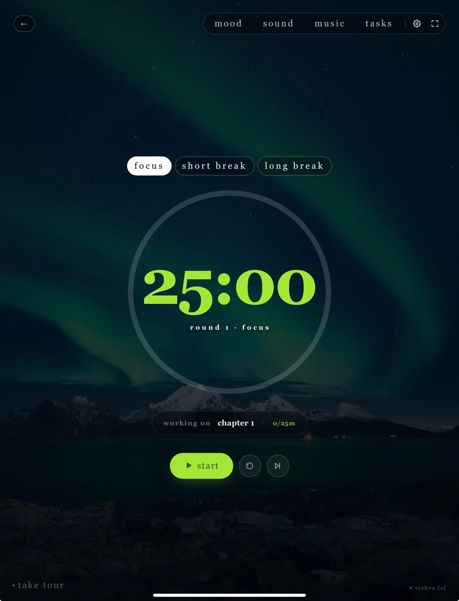 Screenshot 1 of Aesthetic Pomodoro