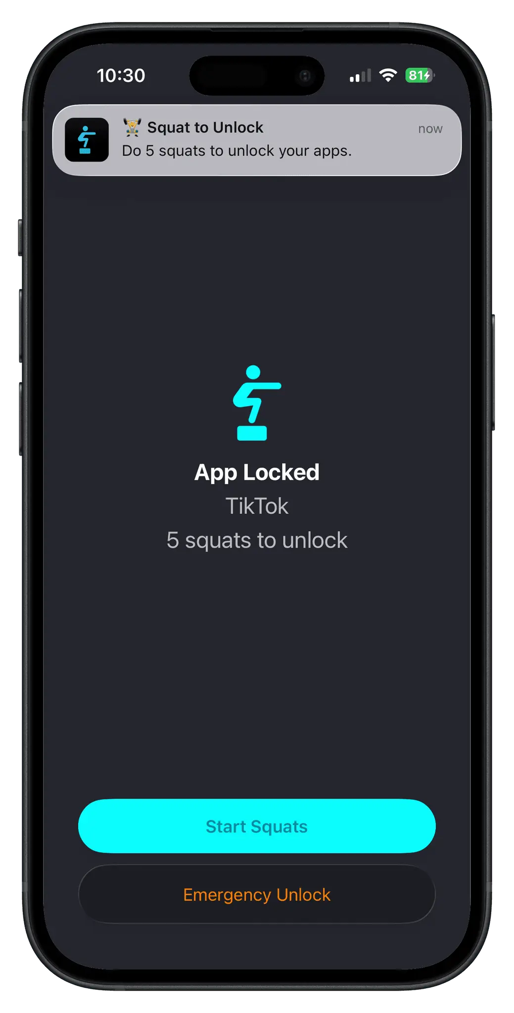 Screenshot 3 of Squat Lock: Screen Time Limit