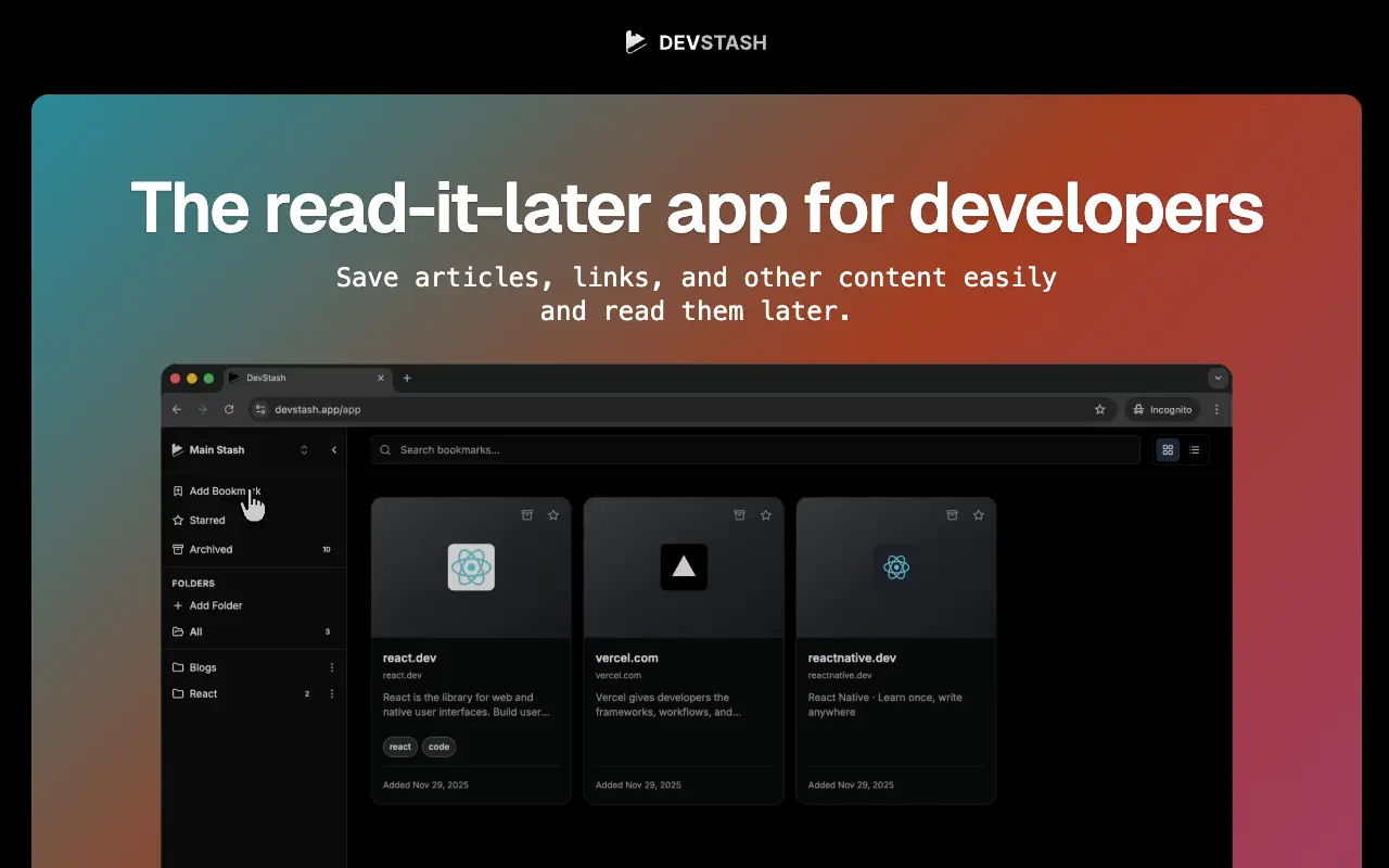 Screenshot 1 of DevStash