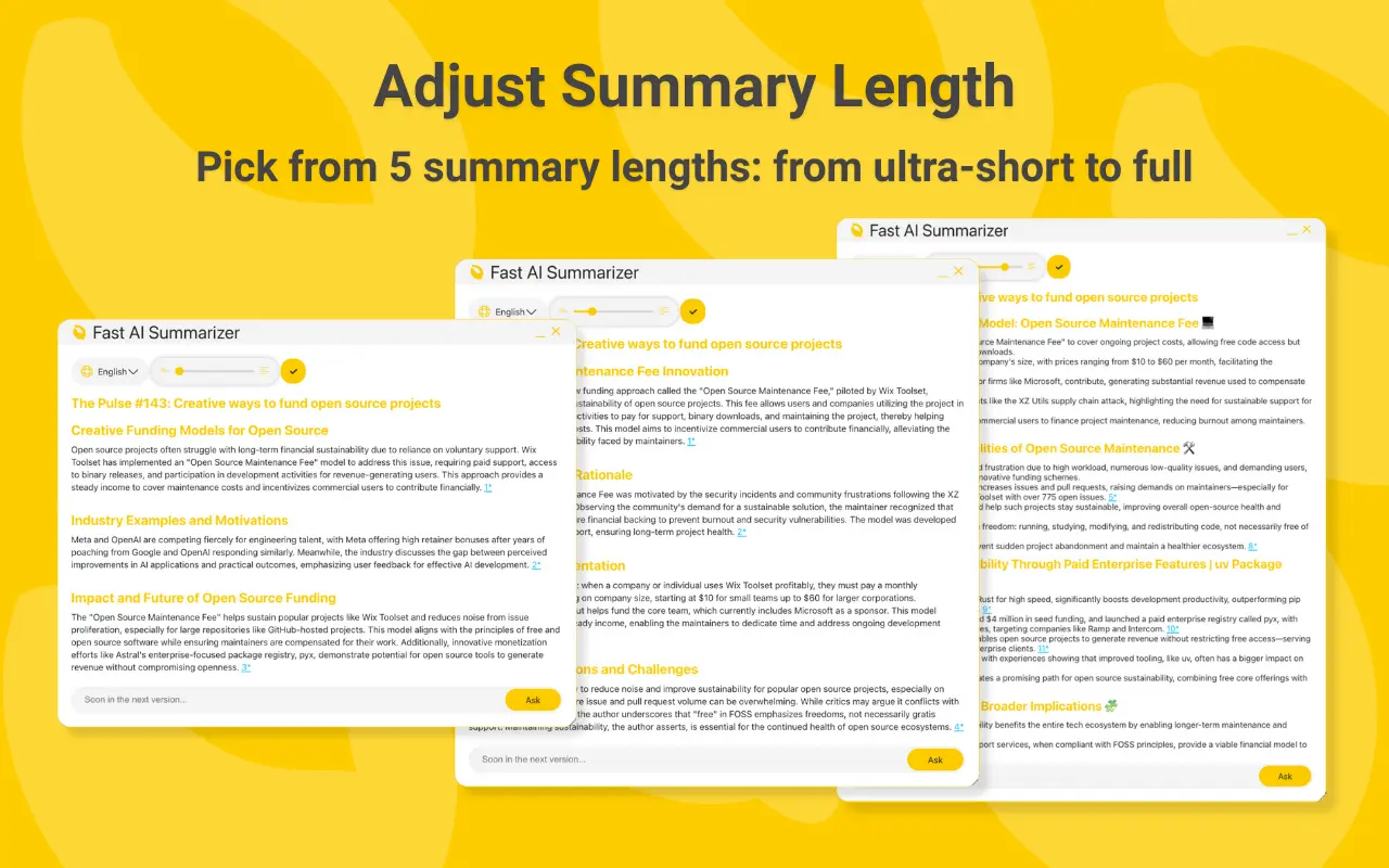 Screenshot 5 of Fast AI Summarizer ext