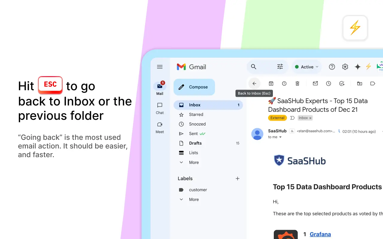 Screenshot 4 of CMDK Gmail Shortcuts Extension