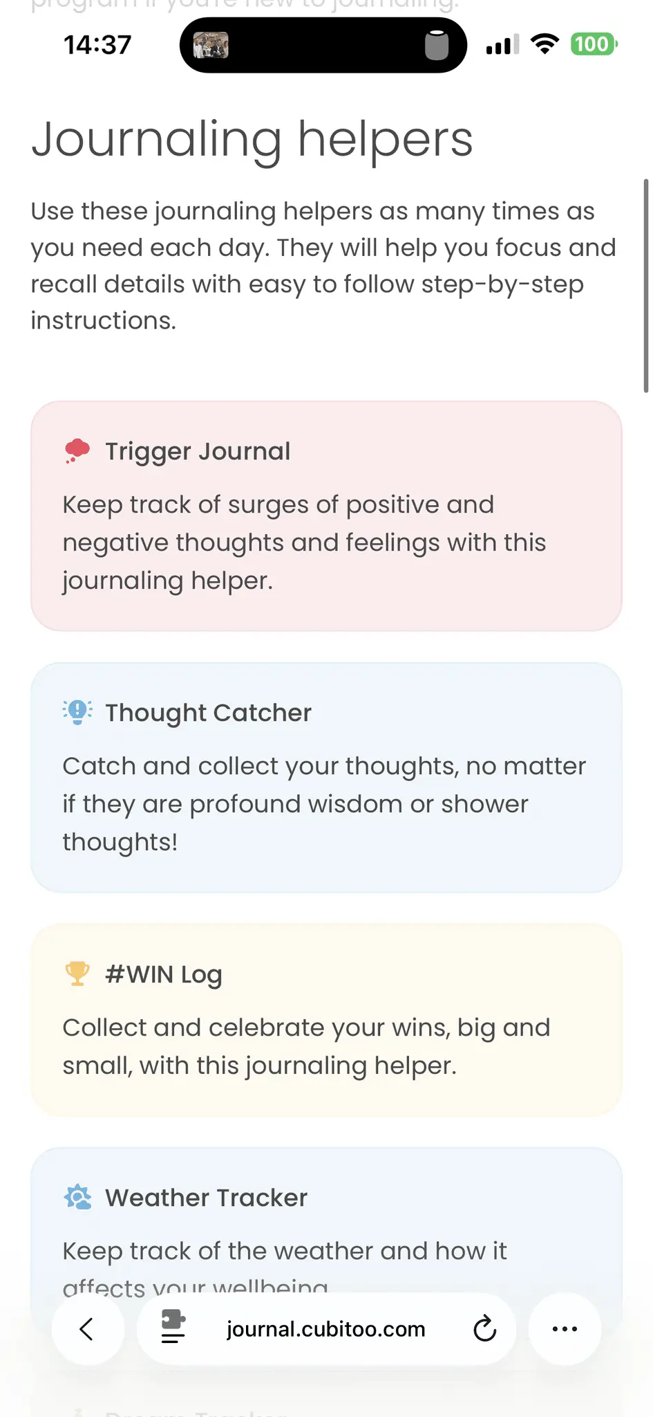 Screenshot 2 of Cubitoo Journal