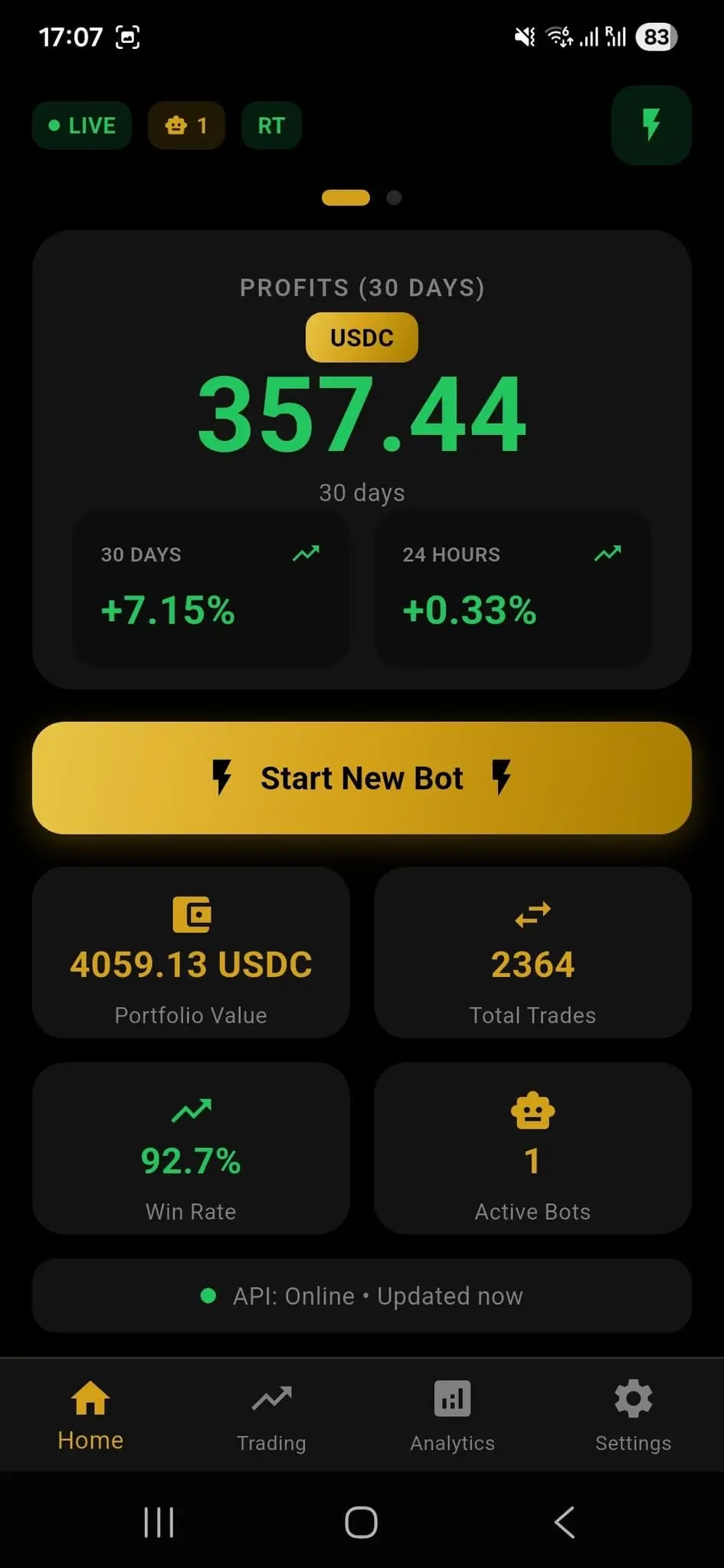 Screenshot 2 of IOI Automated Crypto Trading Bot