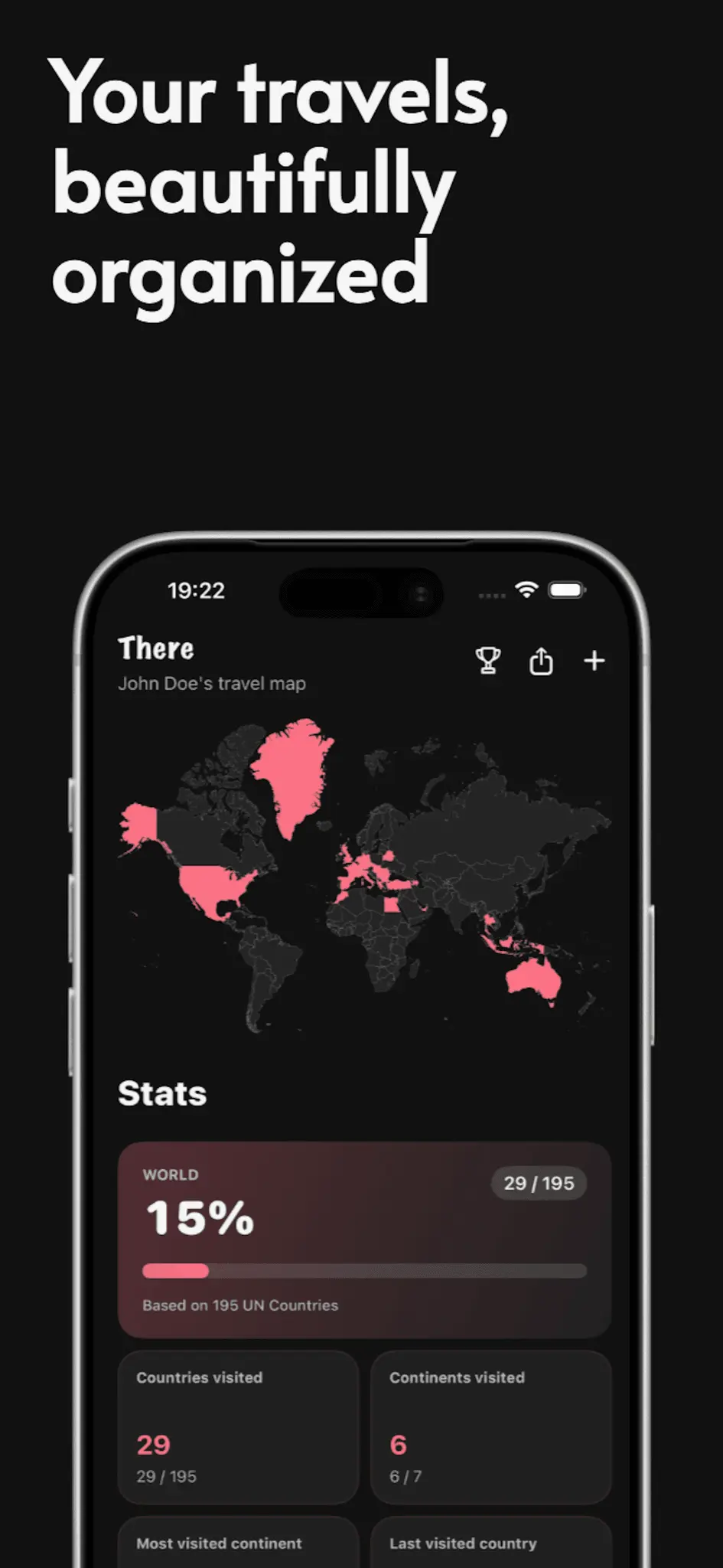 Screenshot 1 of There: Your Travel Map