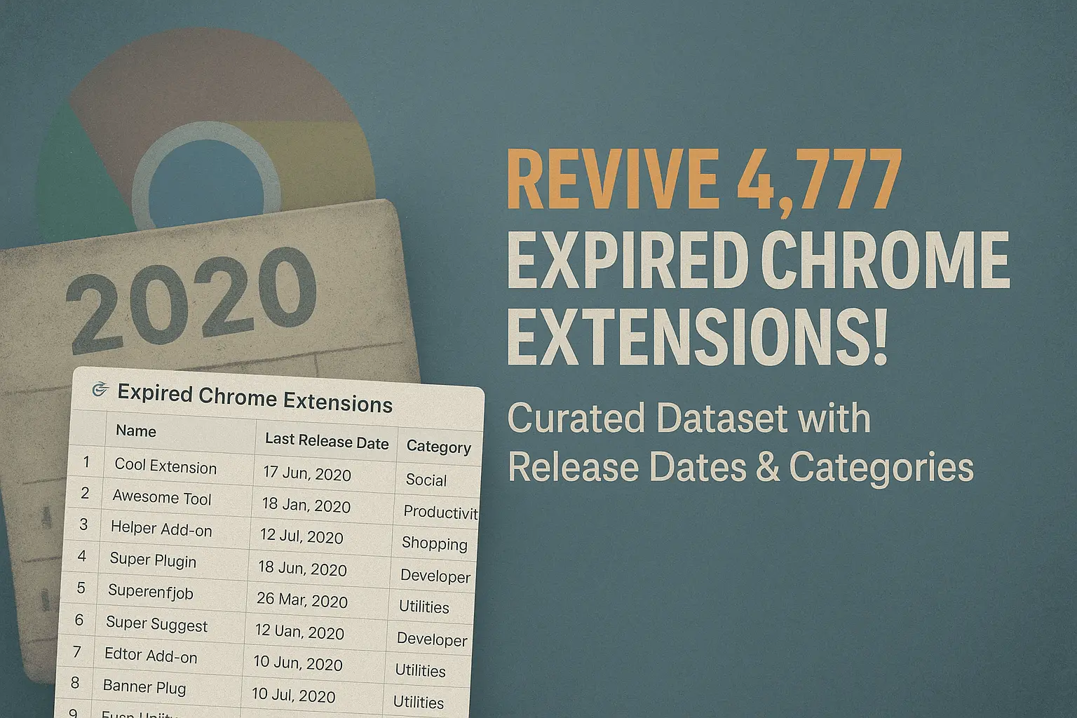 Screenshot 1 of Expired Chrome Extensions Kit