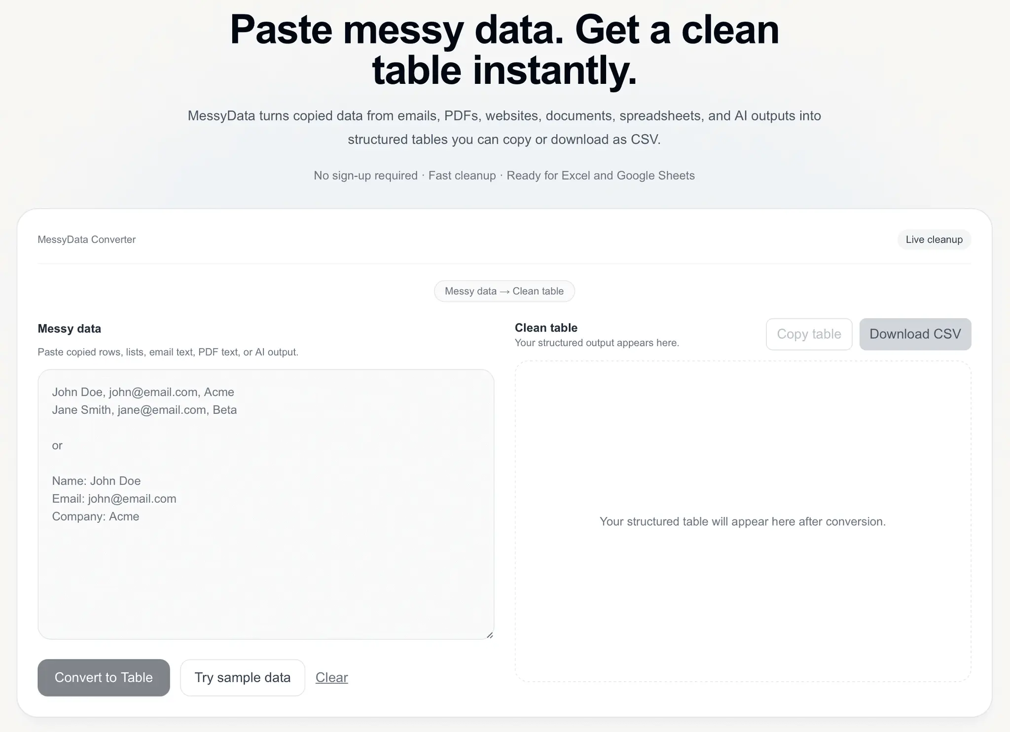 Screenshot 1 of Messy Data
