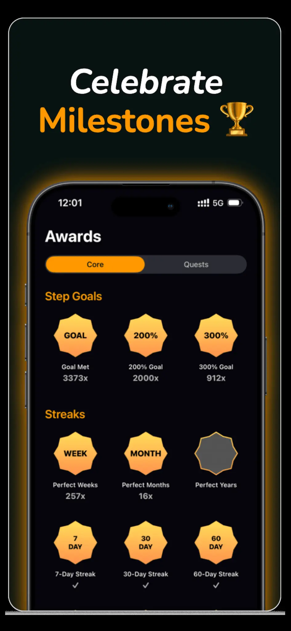 Screenshot 4 of StepGoals - Smart Step Counter (iOS)