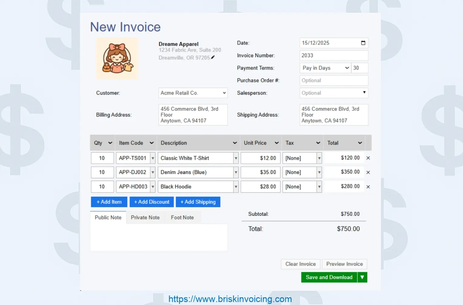 Screenshot 5 of Brisk Invoicing
