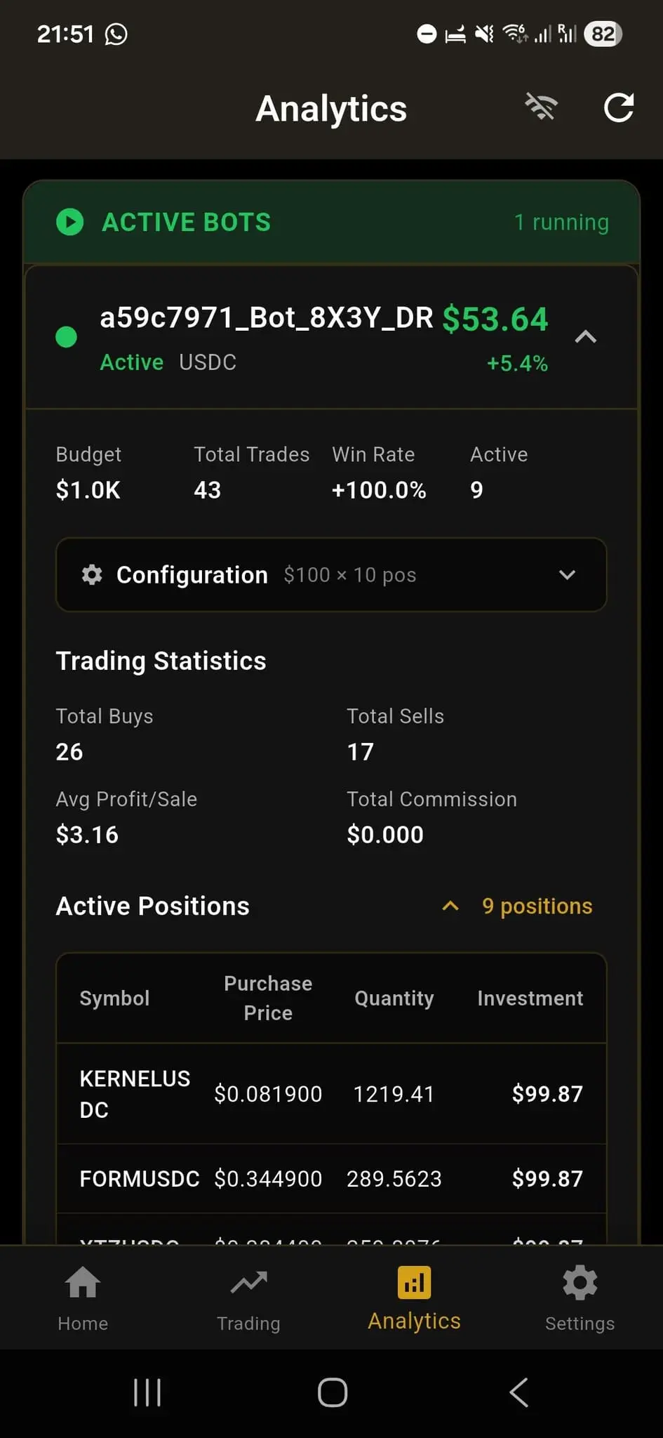Screenshot 3 of IOI Automated Crypto Trading Bot