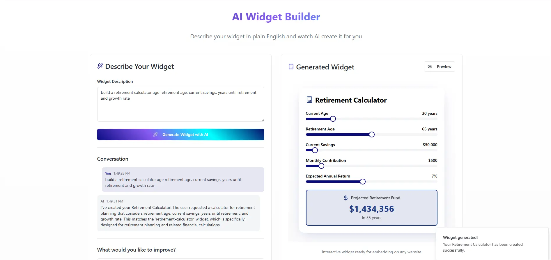 Screenshot 3 of WidgetlyAI