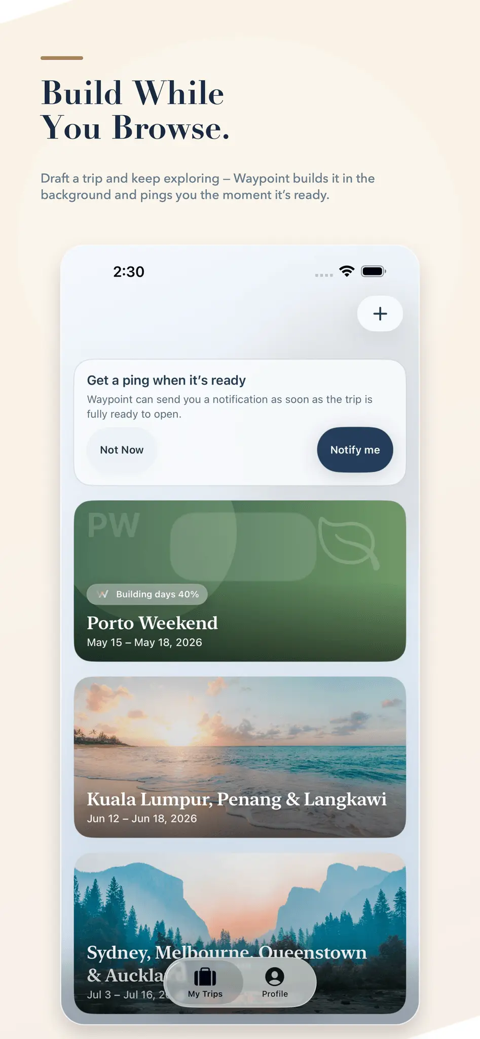 Screenshot 1 of Waypoint: AI Trip Planner