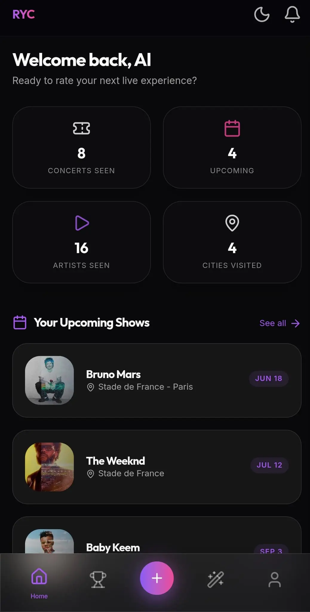 Screenshot 1 of Rate Your Concert