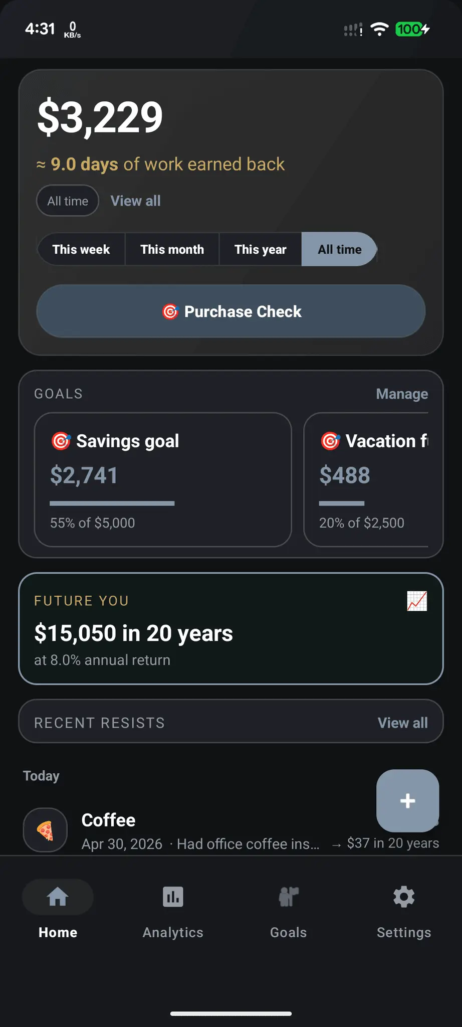Screenshot 6 of Unspent: No Buy & Savings Tracker