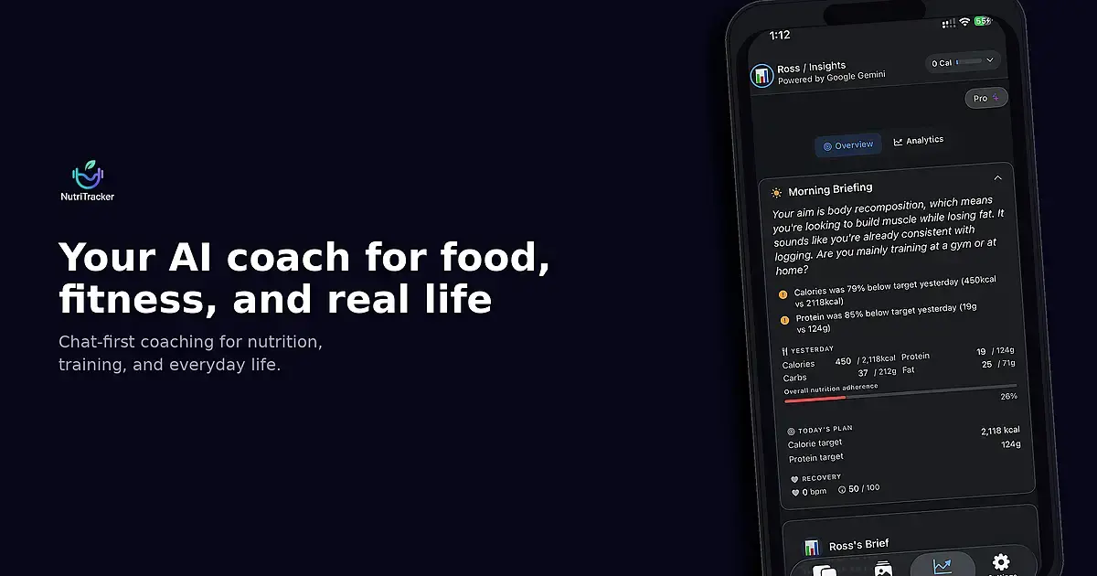 Screenshot 1 of NutriTracker AI Coach