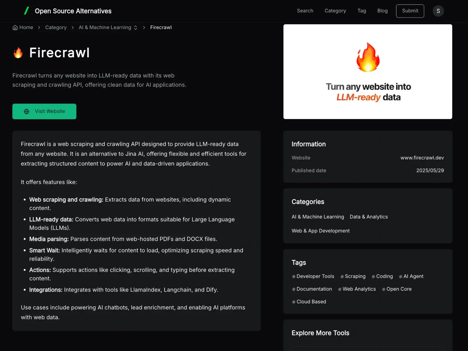 Screenshot 1 of Open Source Alternatives