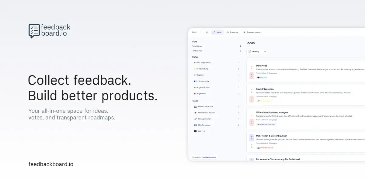 Screenshot 1 of Feedbackboard