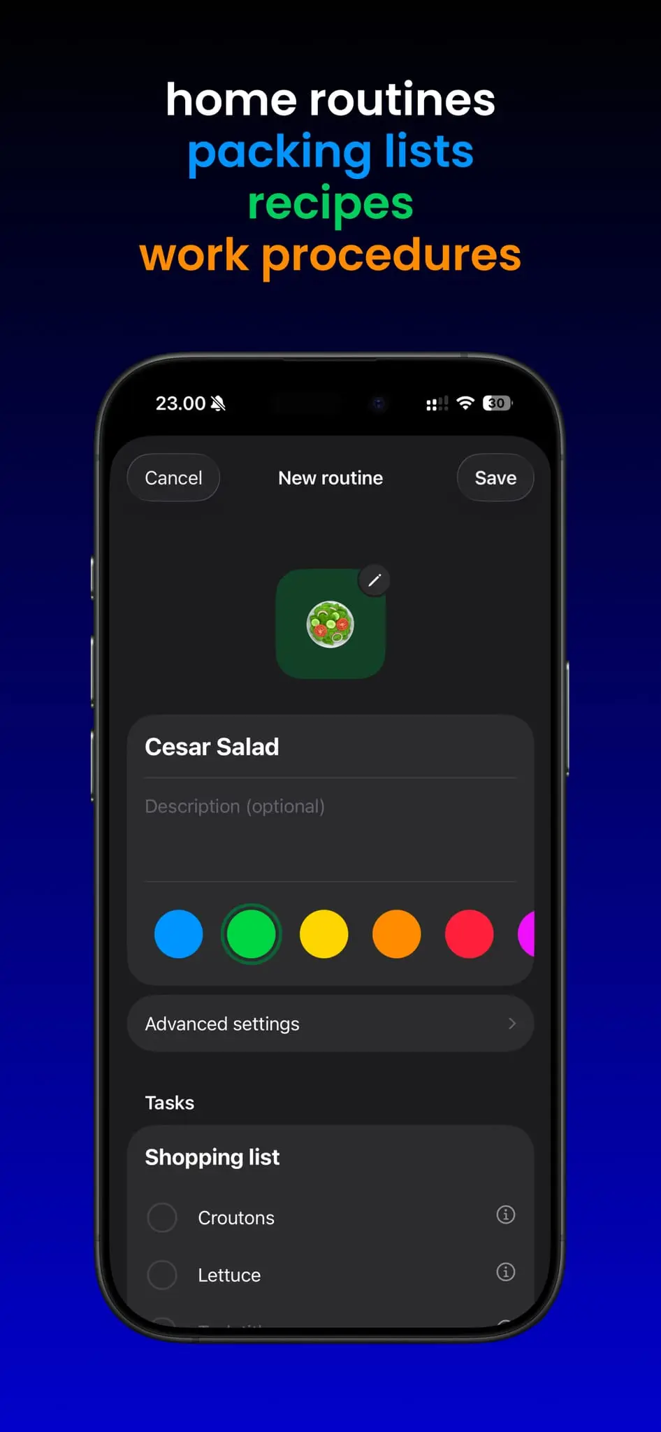 Screenshot 1 of Opero - Routine Planner
