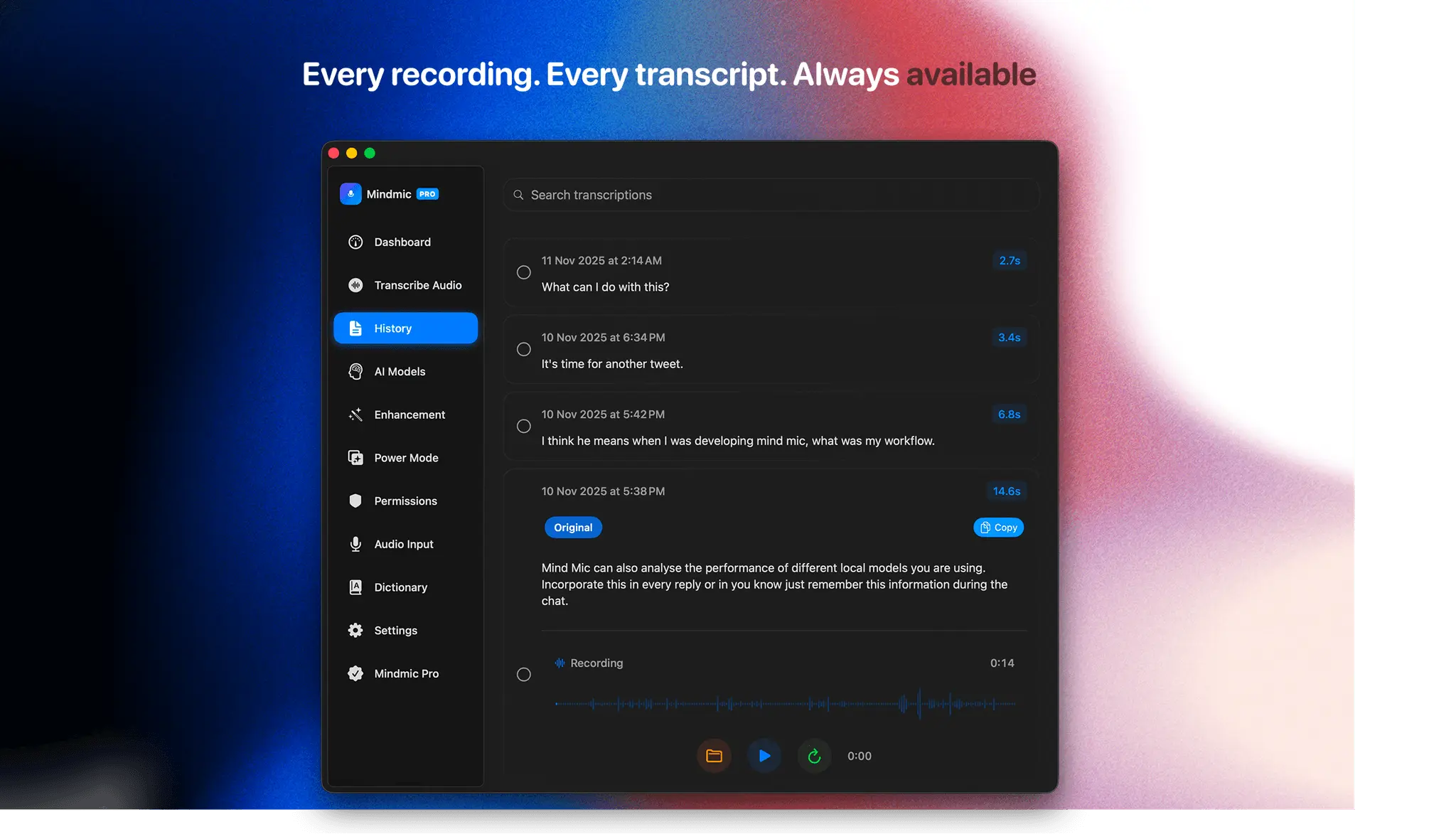 Screenshot 6 of MindMic — macOS voice-to-text 