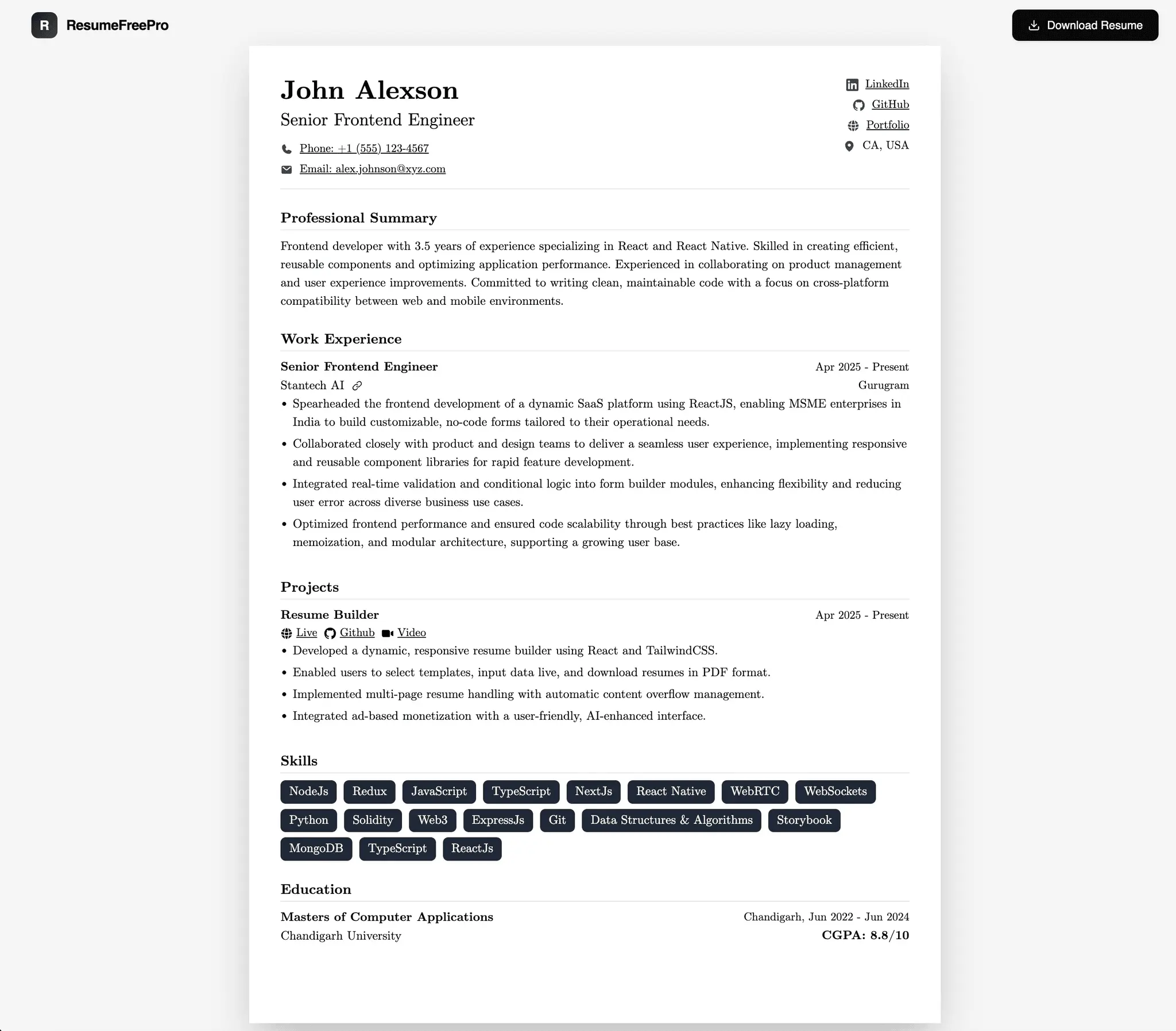 Screenshot 4 of ResumeFreePro