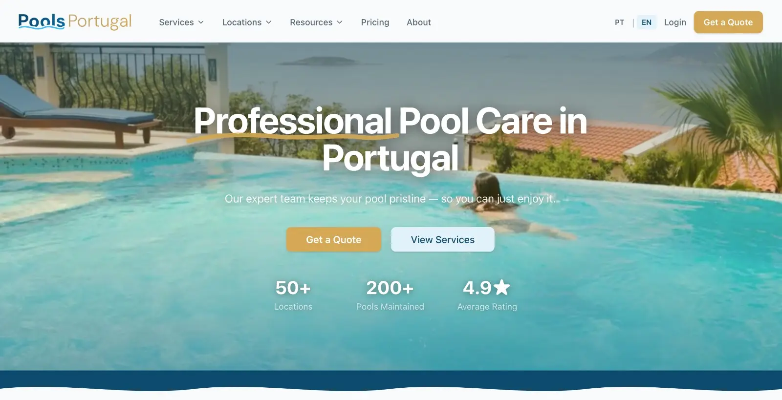 Screenshot 1 of Professional Pool Care in Portugal