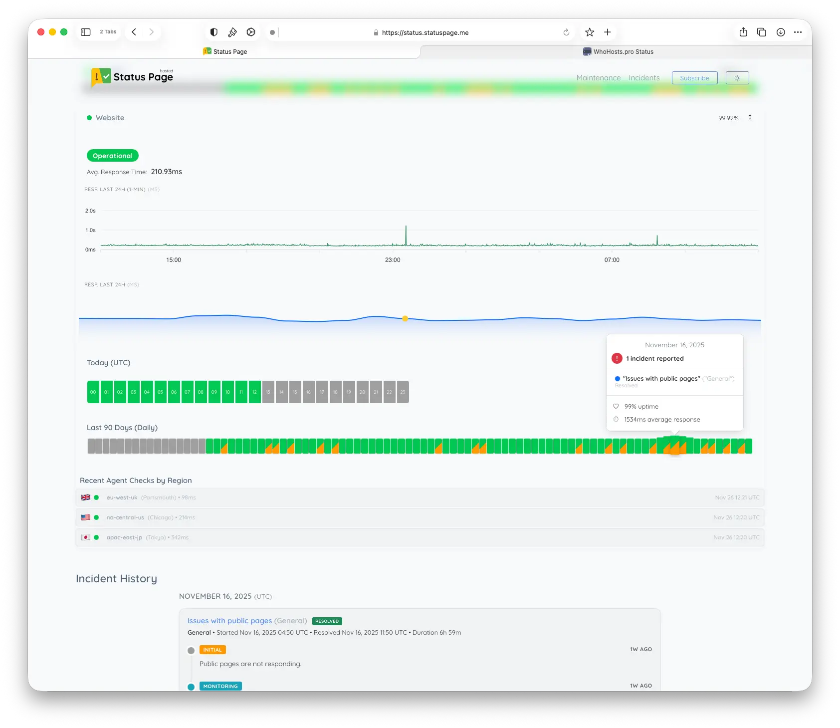 Screenshot 2 of Status Page and Uptime Monitoring