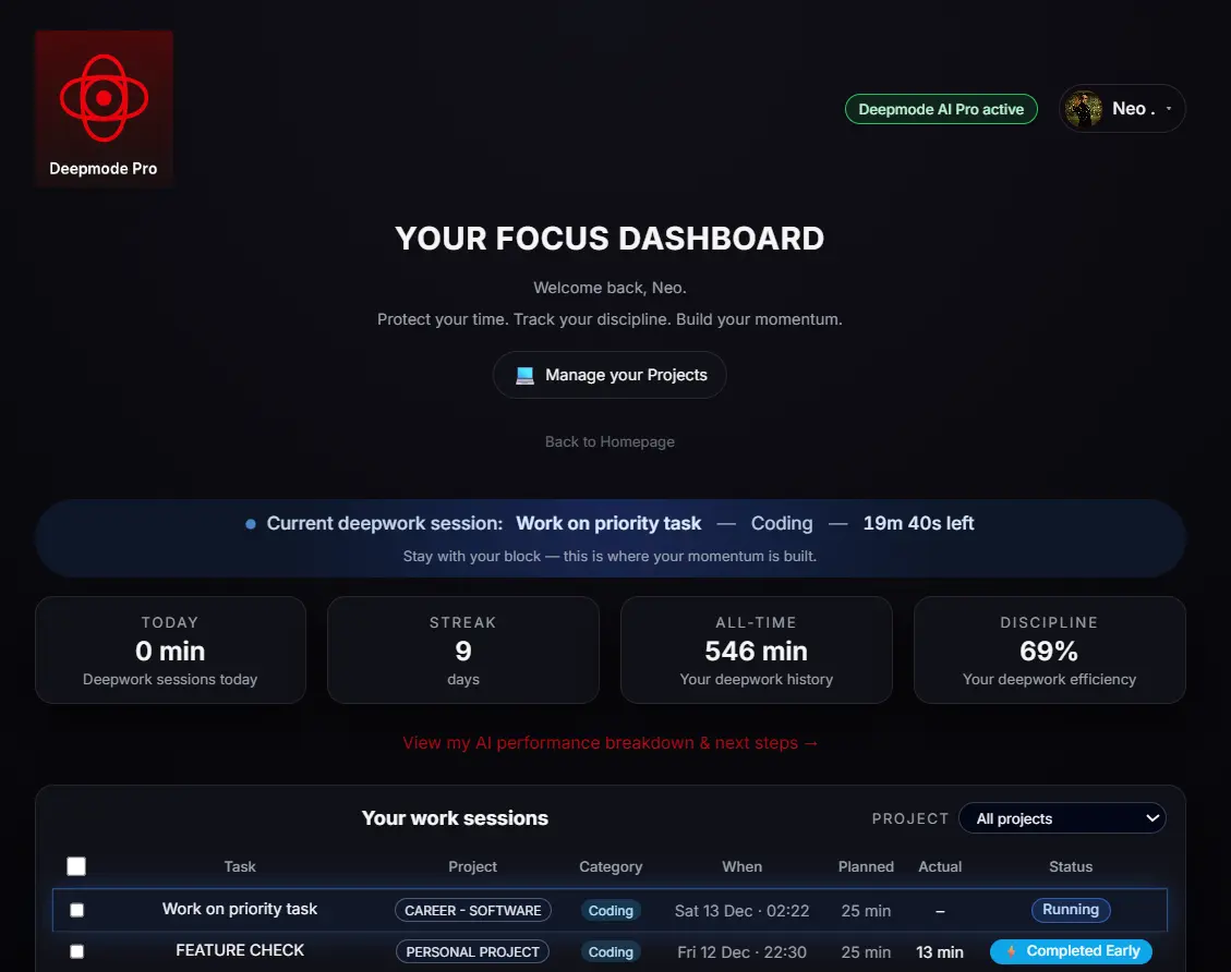 Screenshot 1 of Deepmode – Focus, on command