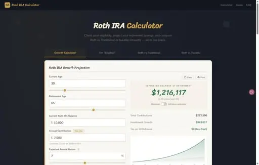Roth IRA Calculator