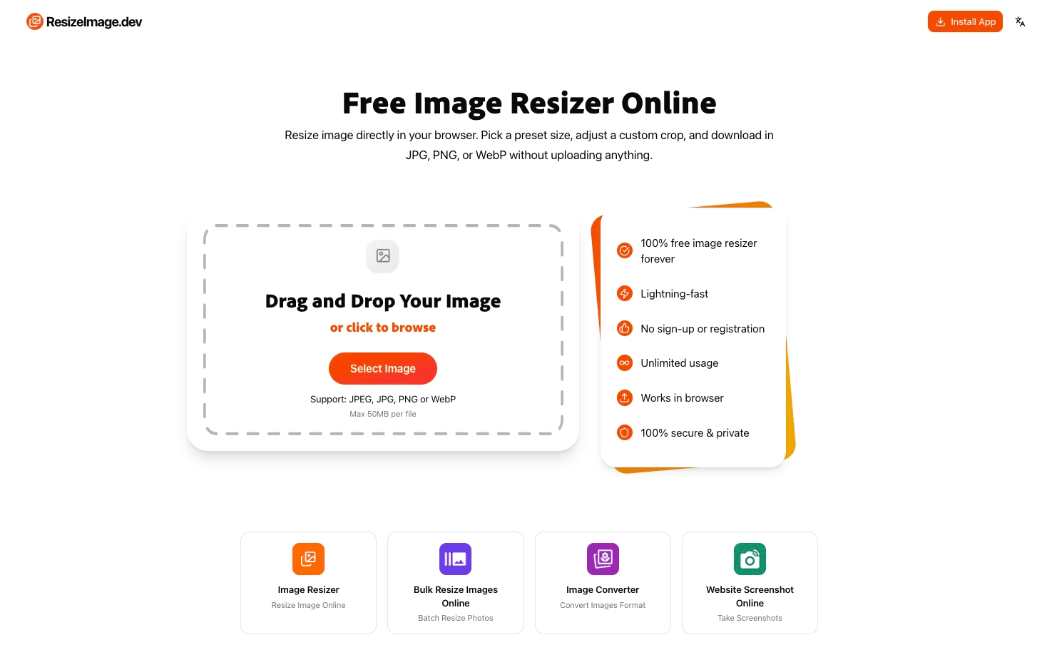 Screenshot 1 of Free Image Resizer