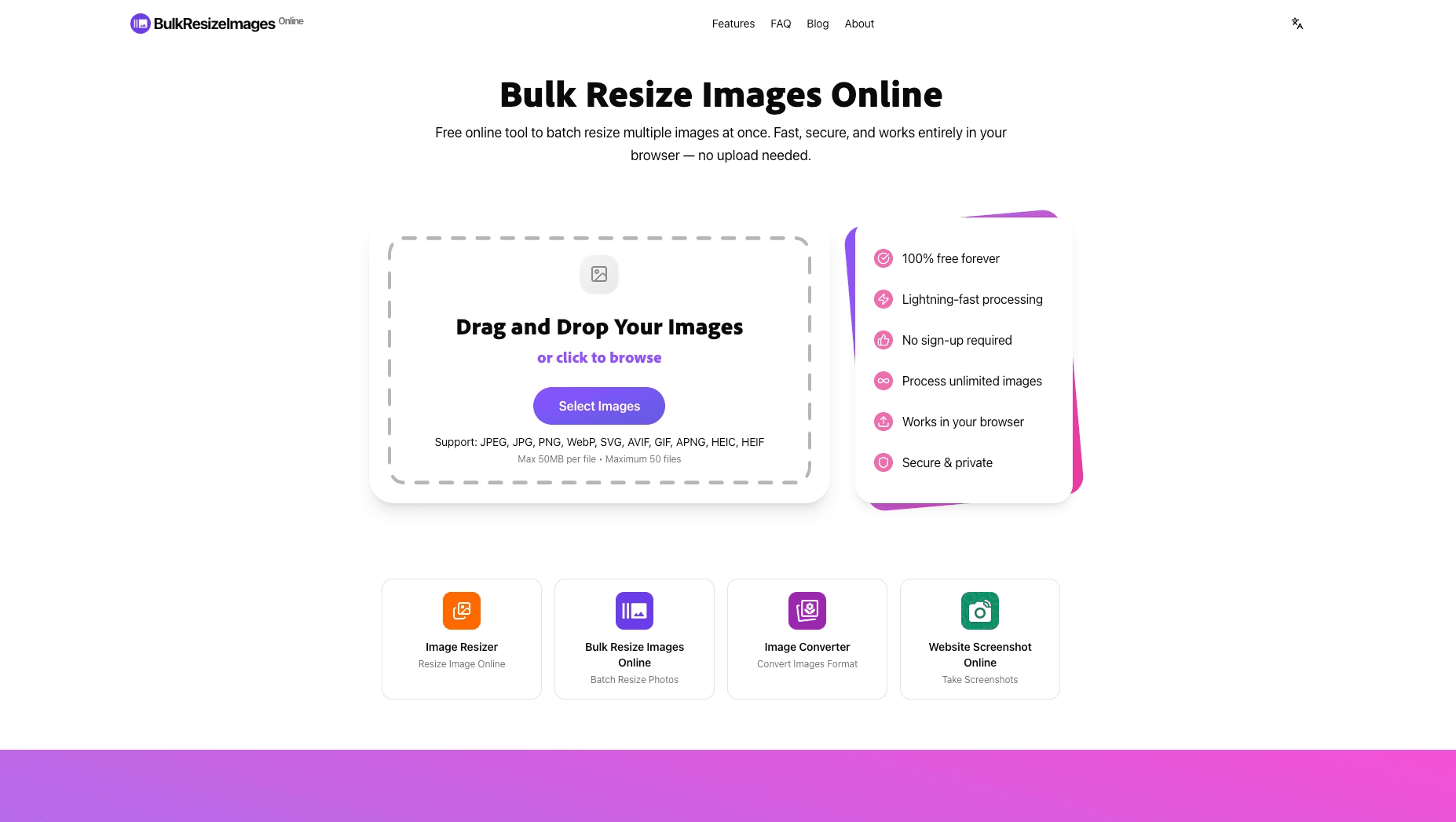 Screenshot 1 of Bulk Resize Images Online