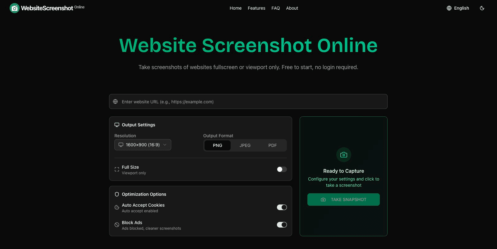 Screenshot 1 of Website Screenshot Tool