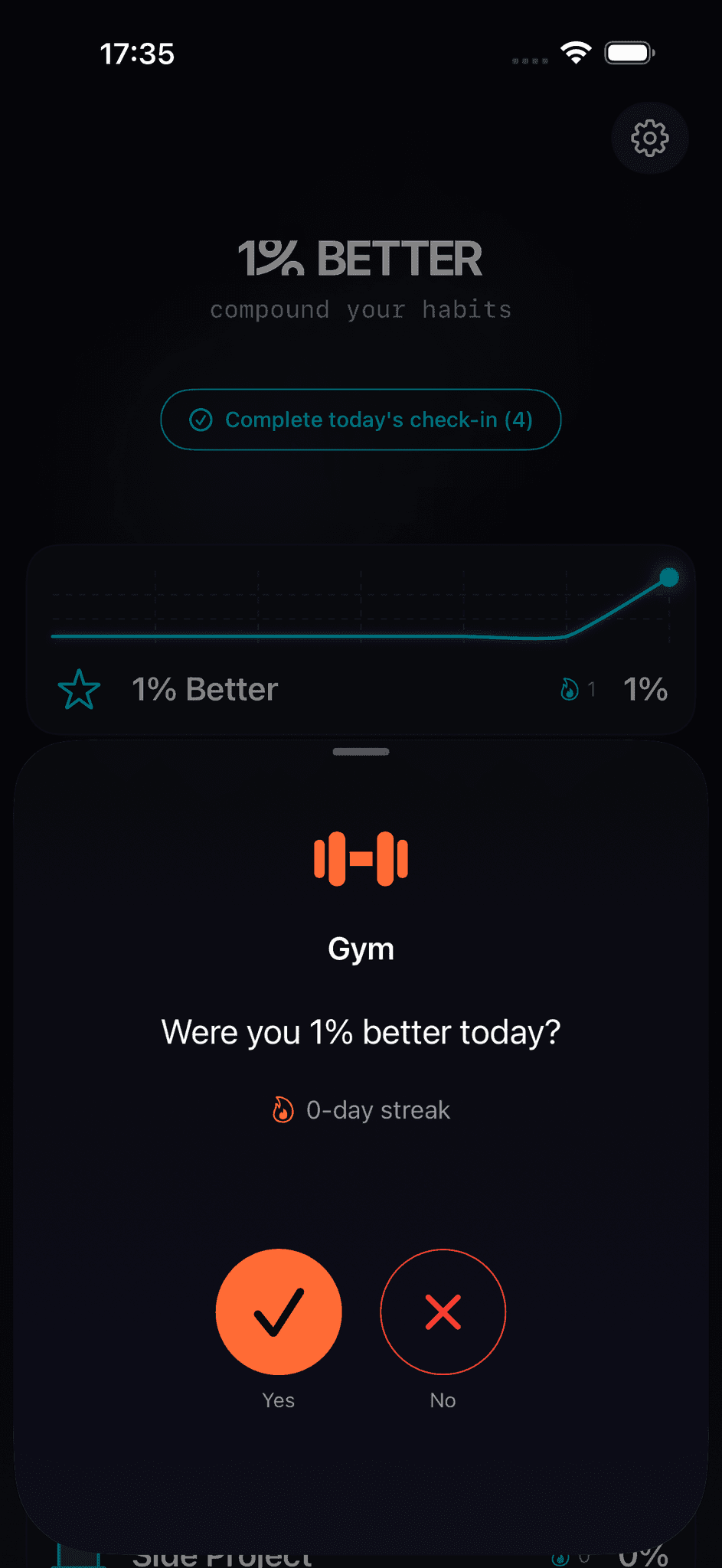 Screenshot 2 of 1% Better: Progress Tracker