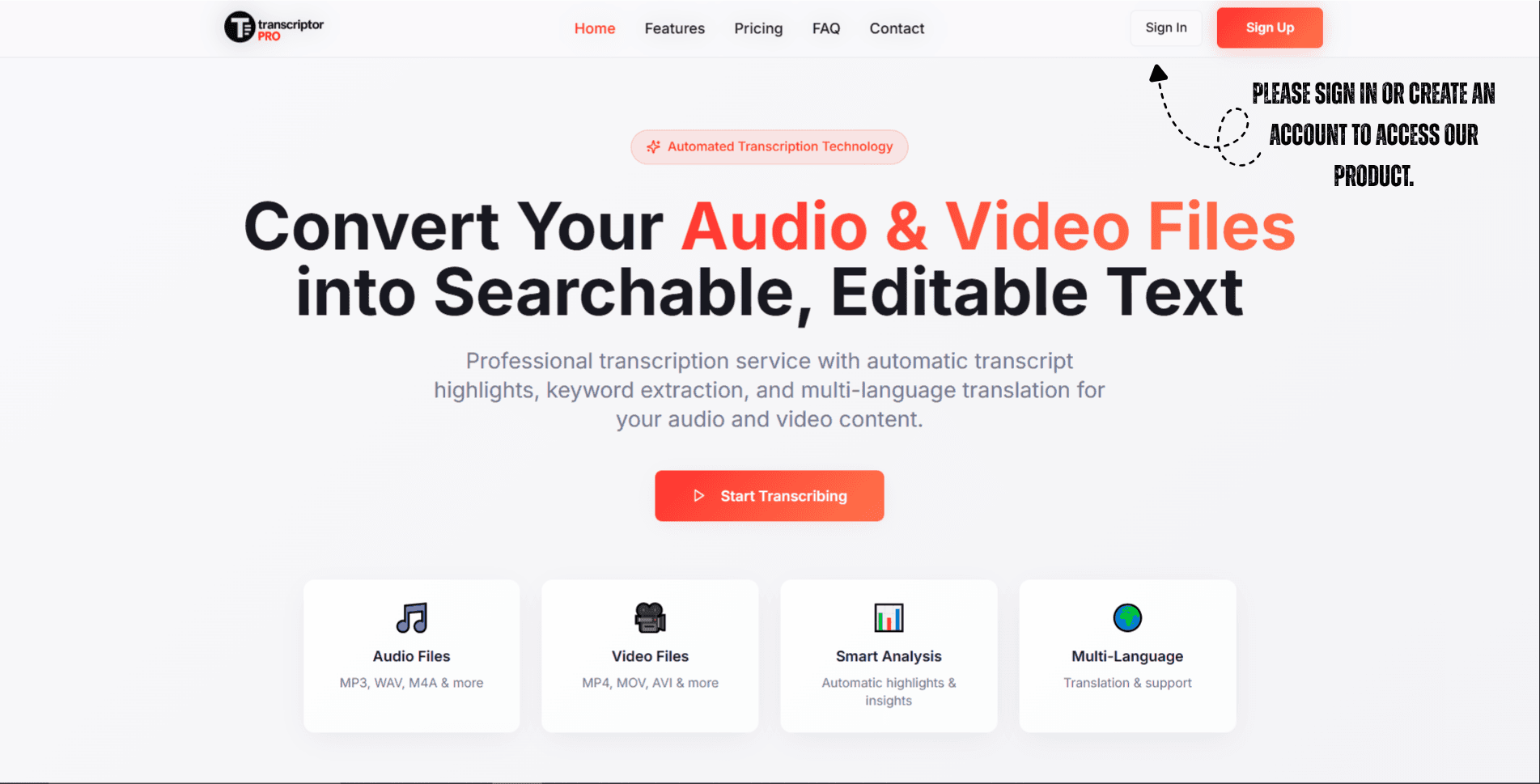 Screenshot 1 of TranscriptorPro