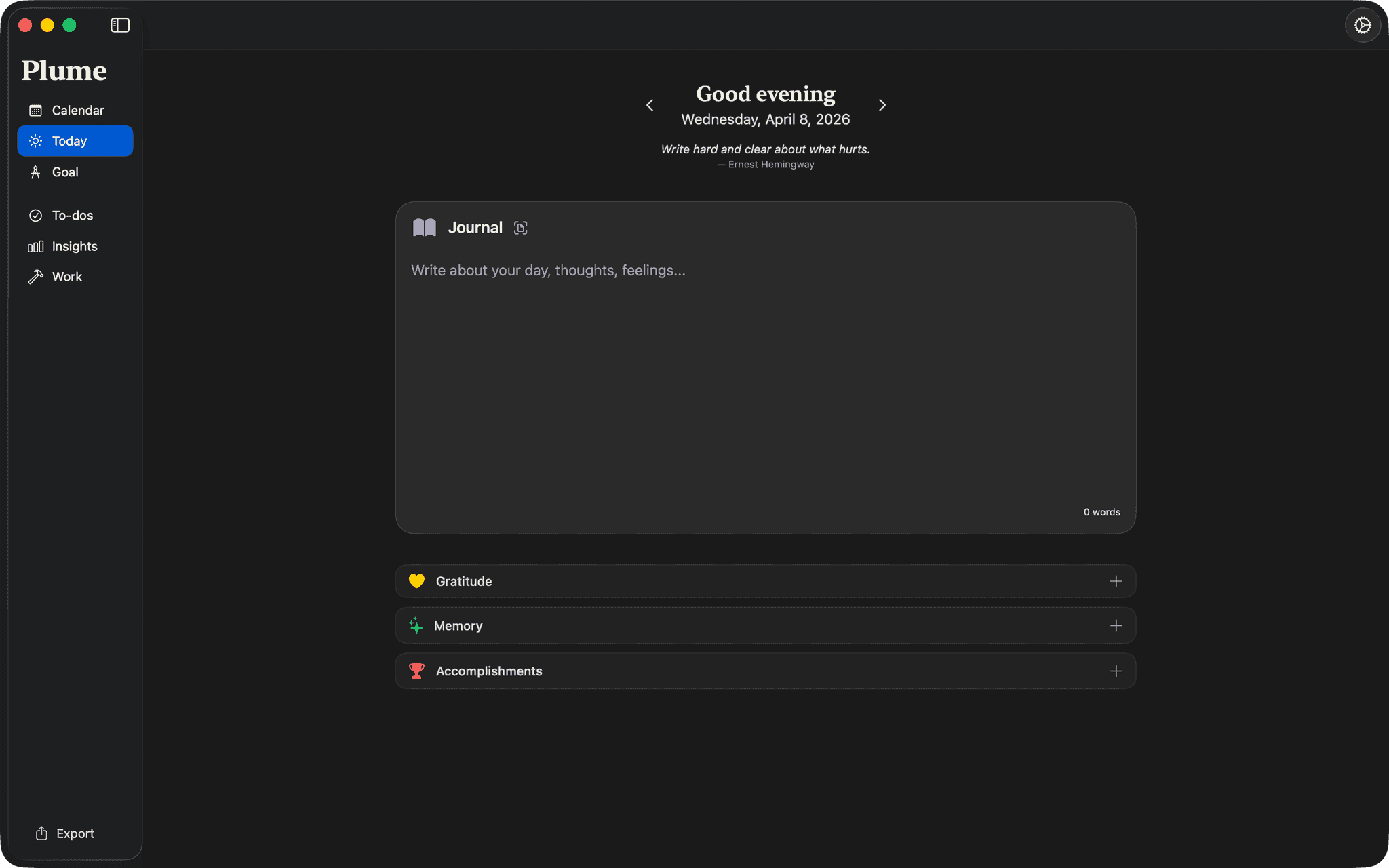 Screenshot 4 of Plume Journaling