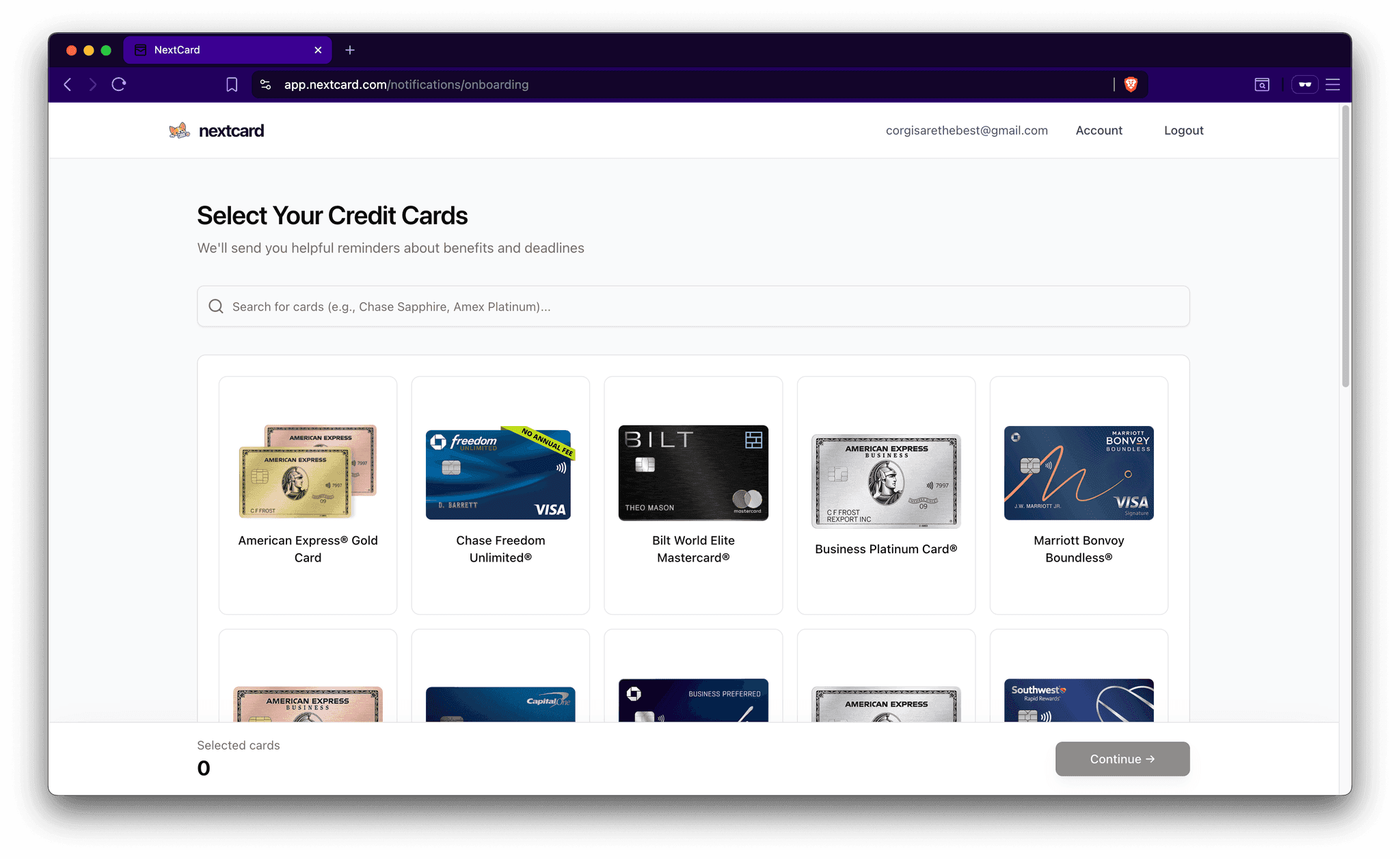 Screenshot 1 of NextCard Notifs