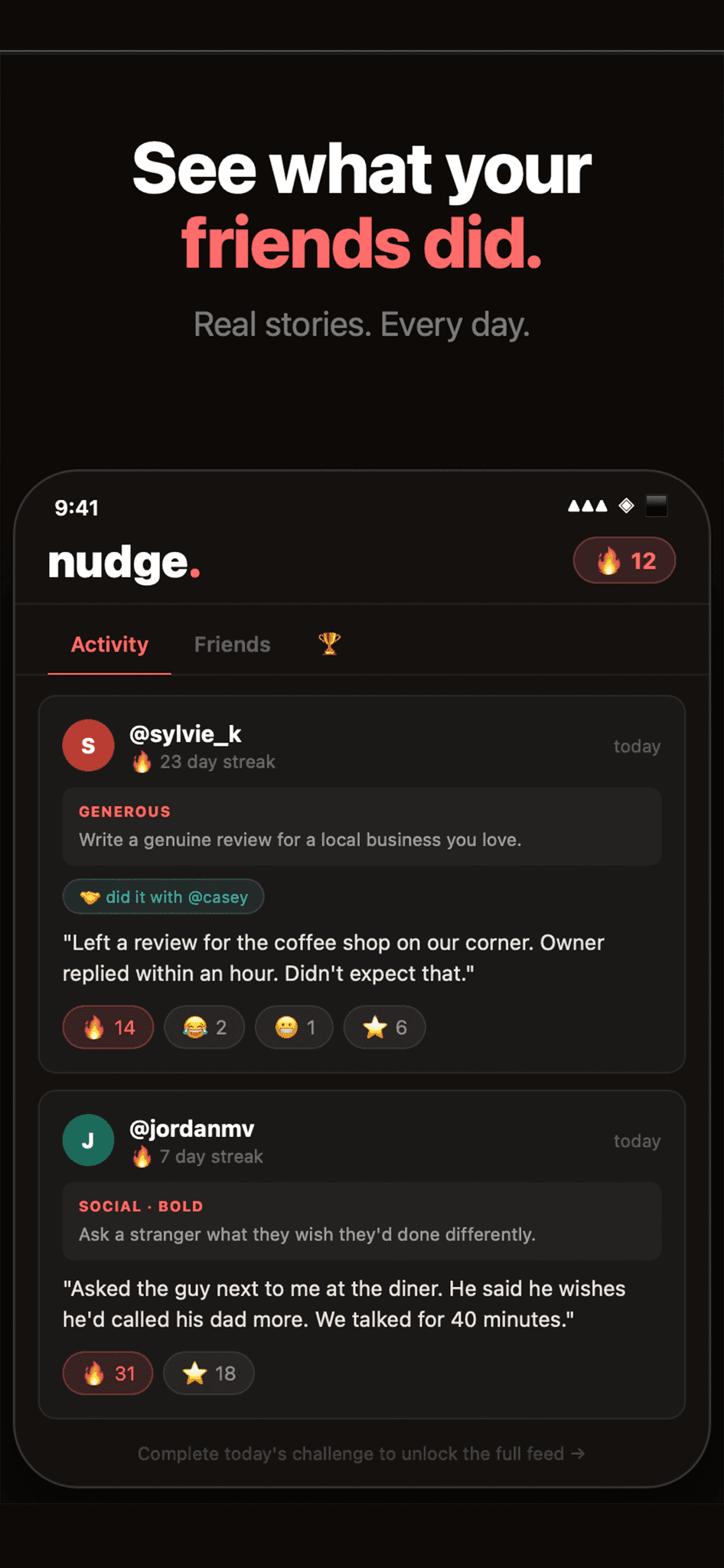 Screenshot 2 of nudge.: Daily Challenges