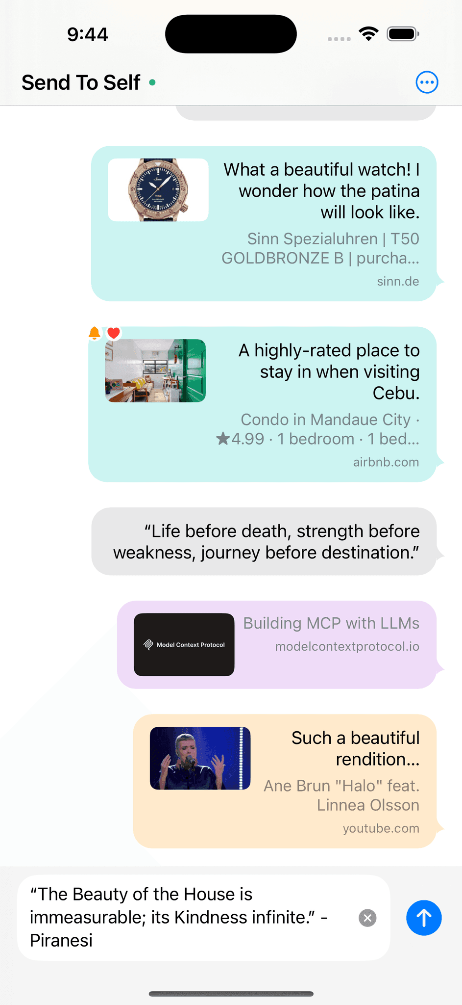 Screenshot 1 of Send to Self 