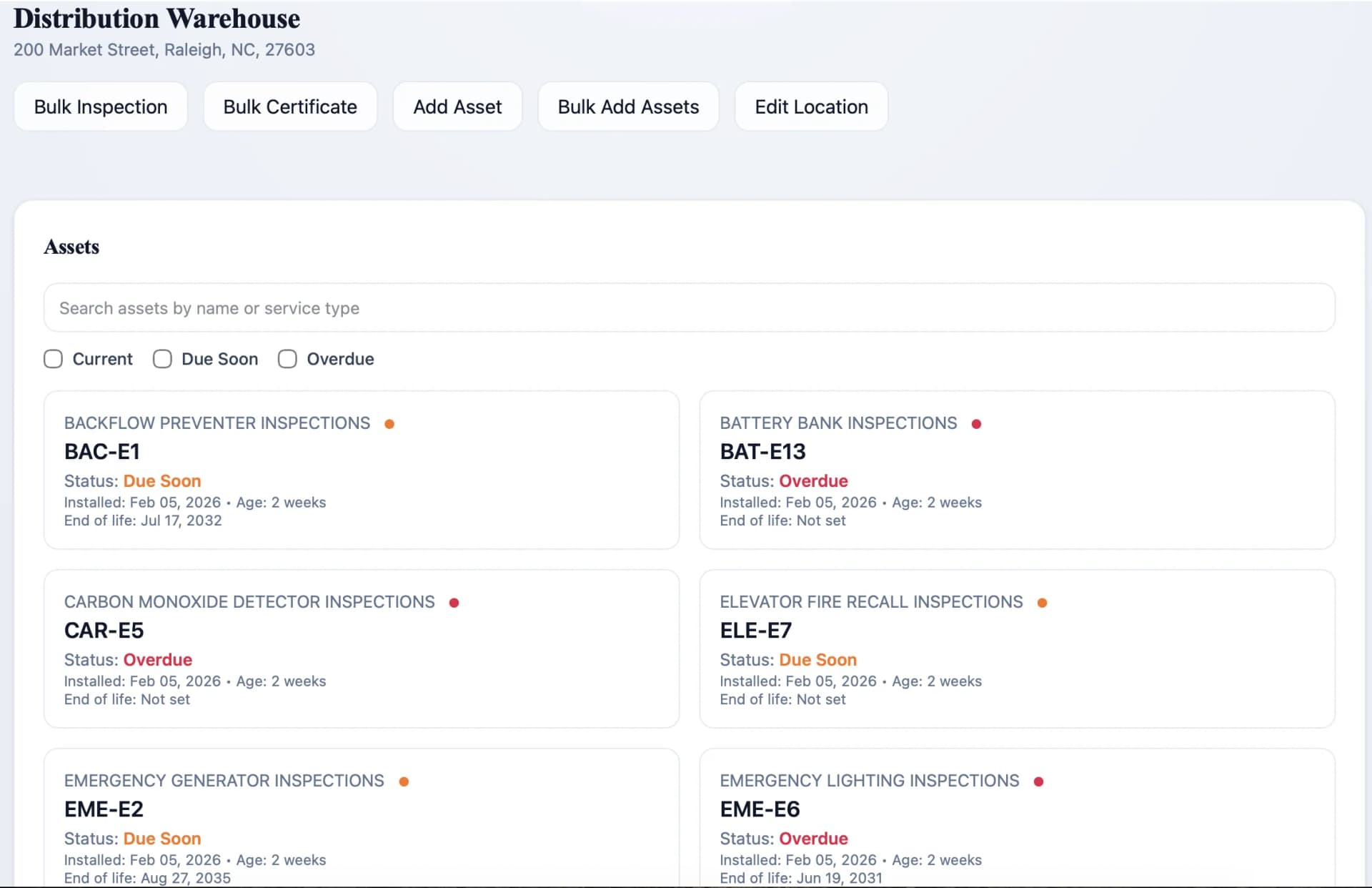 Screenshot 1 of Inspection Logging