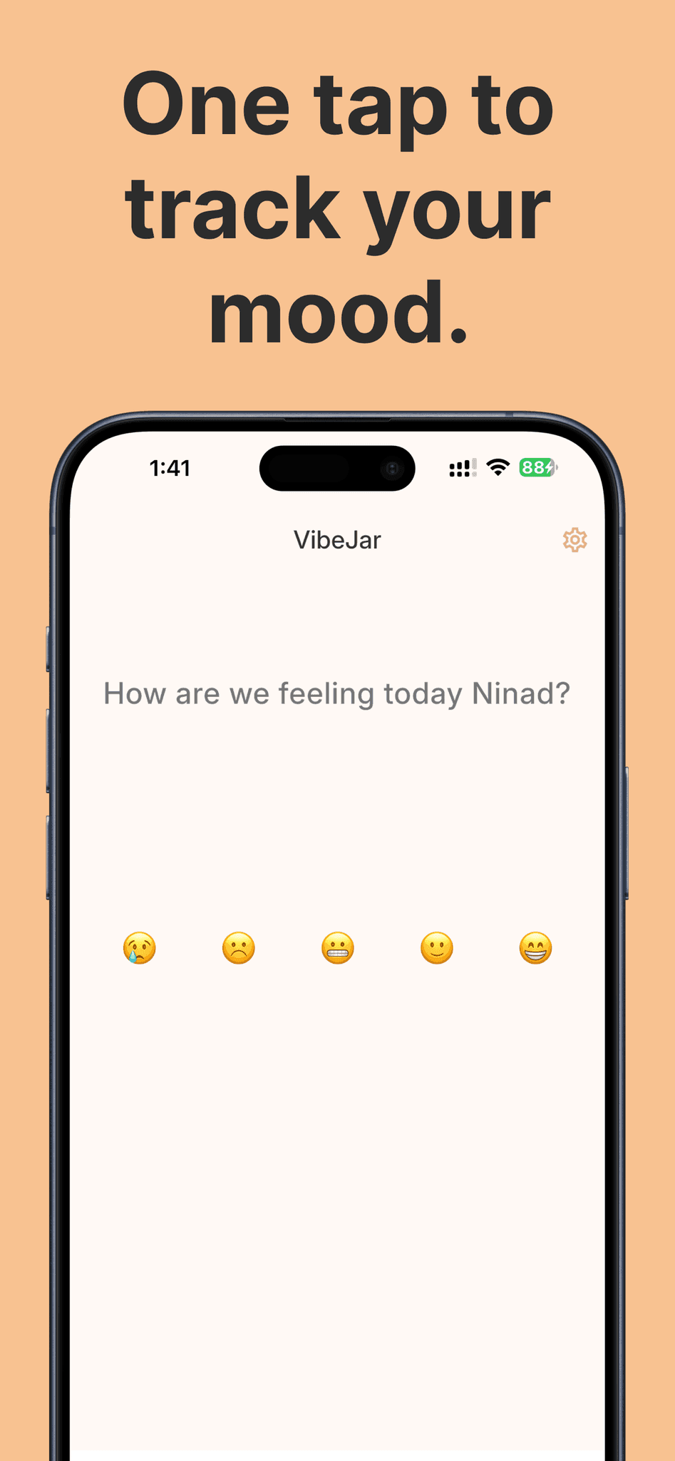 Screenshot 1 of VibeJar - Mood Tracker and Journal