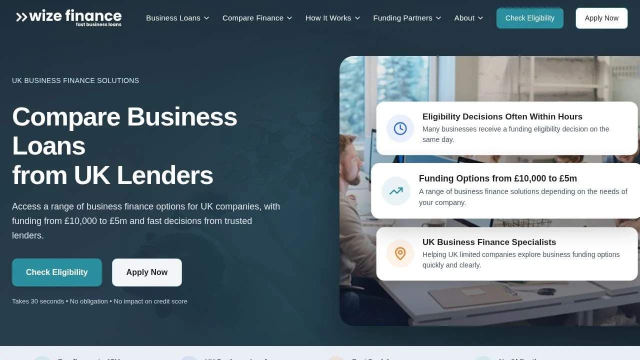 Screenshot 1 of Wize Finance Eligibility Check