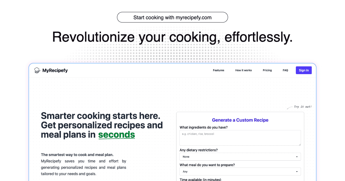 Screenshot 1 of MyRecipefy