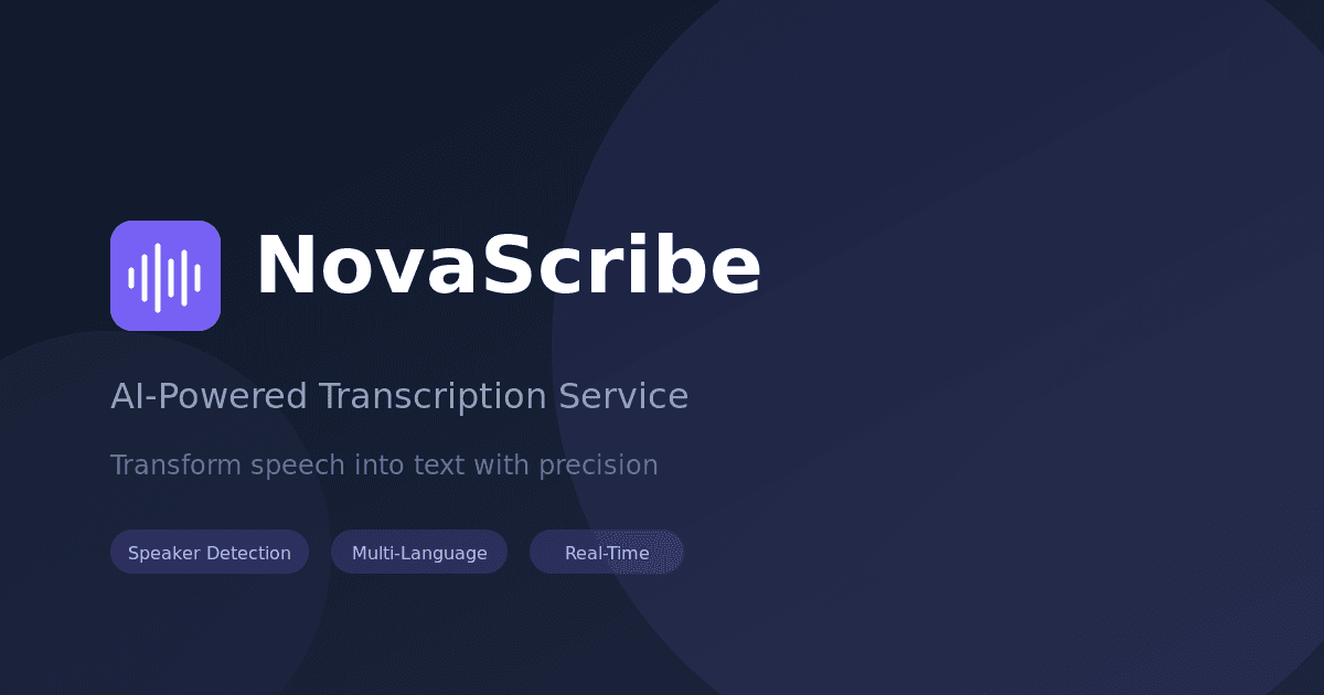 Screenshot 1 of NovaScribe AI Transcription Tool