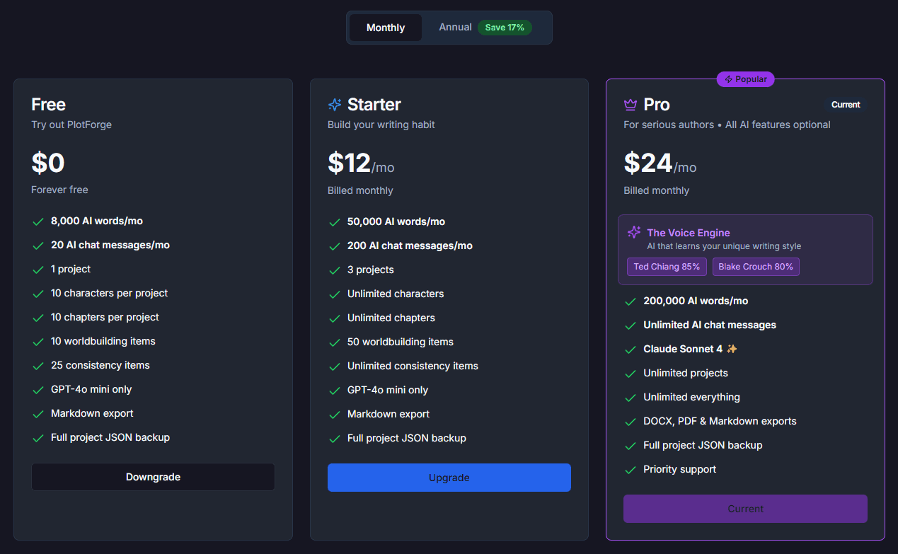 Screenshot 6 of PlotForge | AI Novel Writing Software