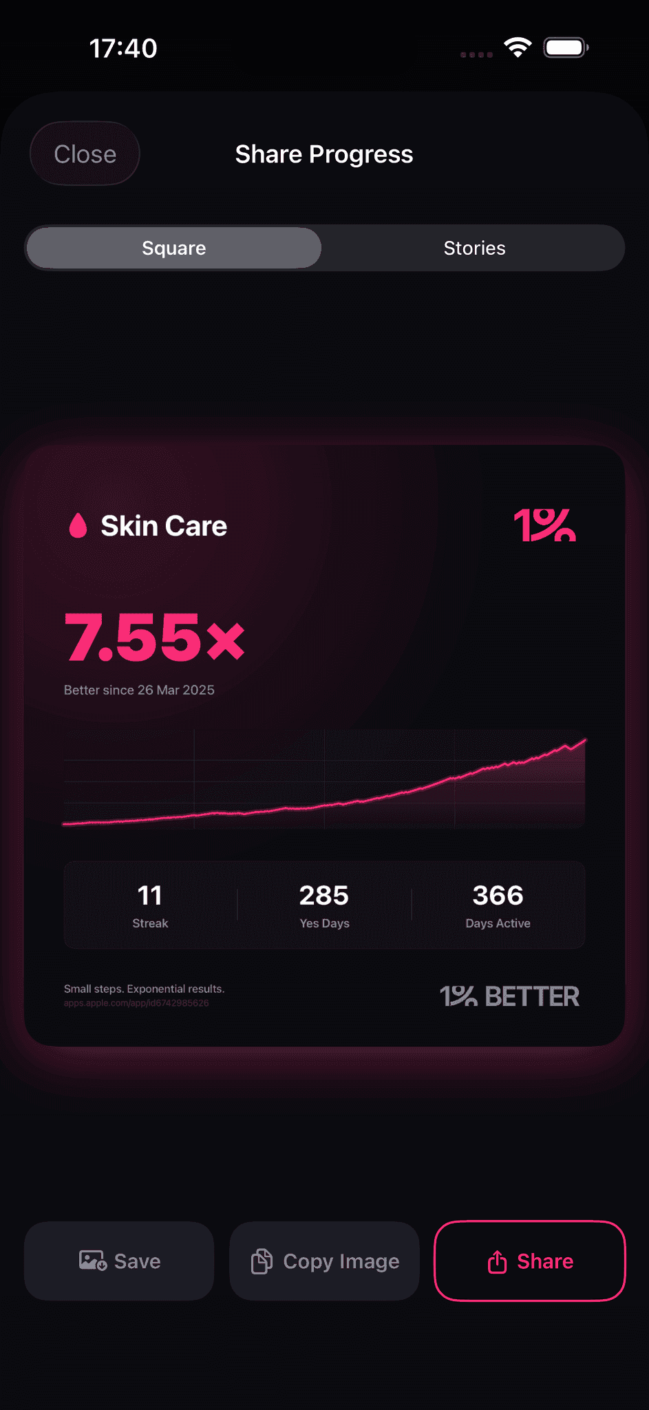 Screenshot 4 of 1% Better: Progress Tracker