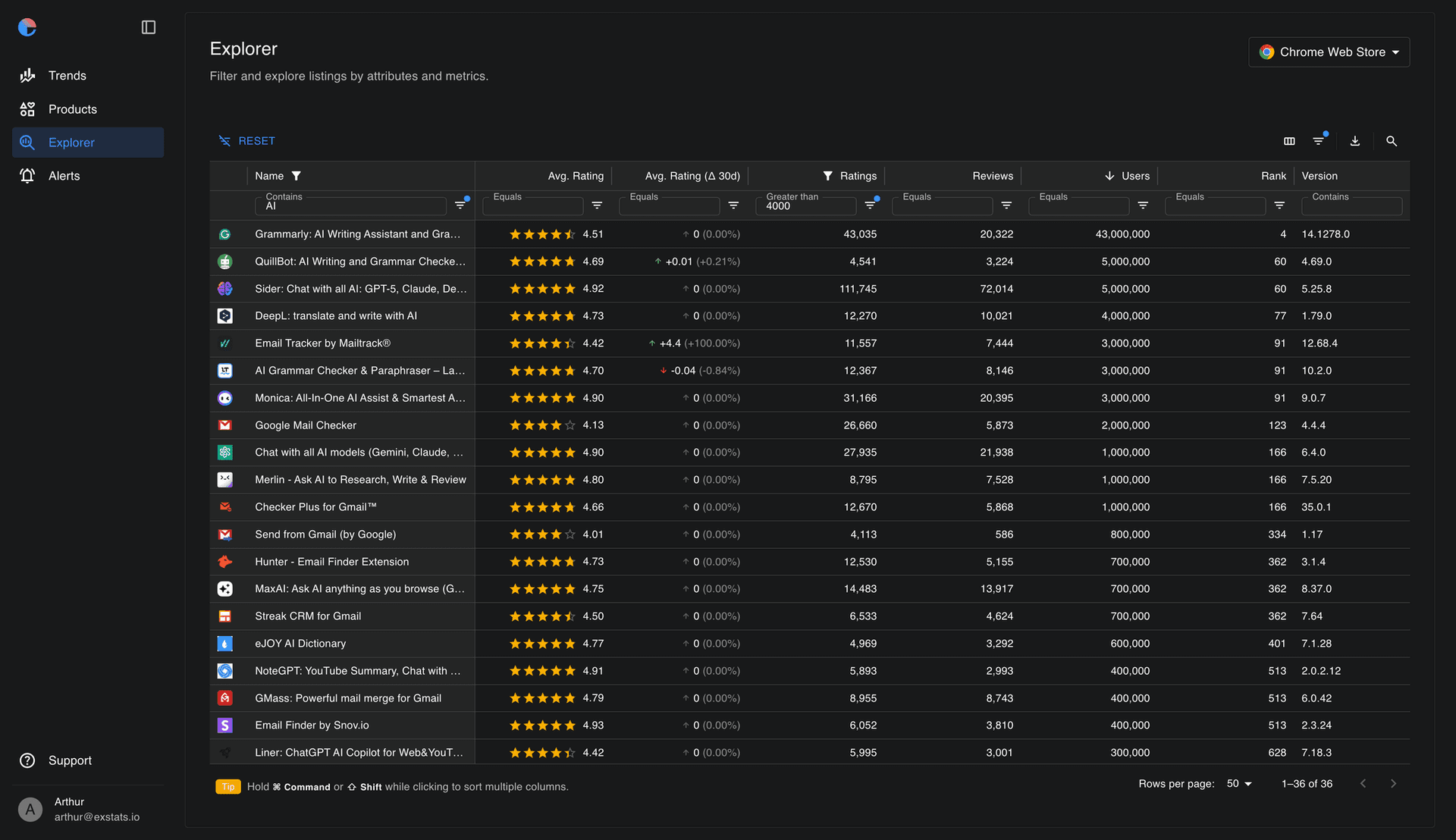 Screenshot 3 of Exstats