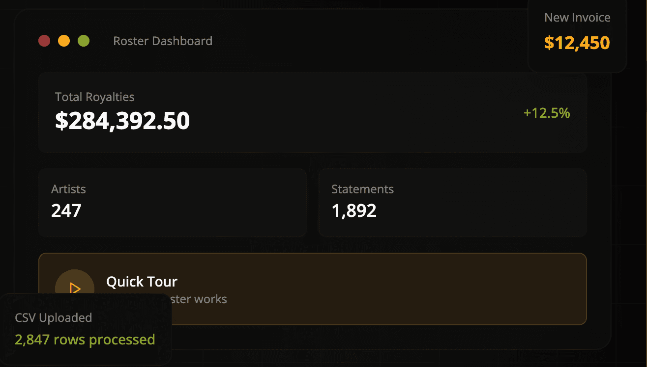 Screenshot 1 of RosterRoyalties