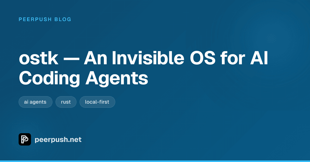 Cover image for ostk — An Invisible OS for AI Coding Agents