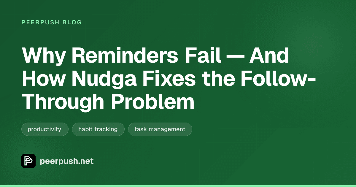 Cover image for Why Reminders Fail — And How Nudga Fixes the Follow-Through Problem