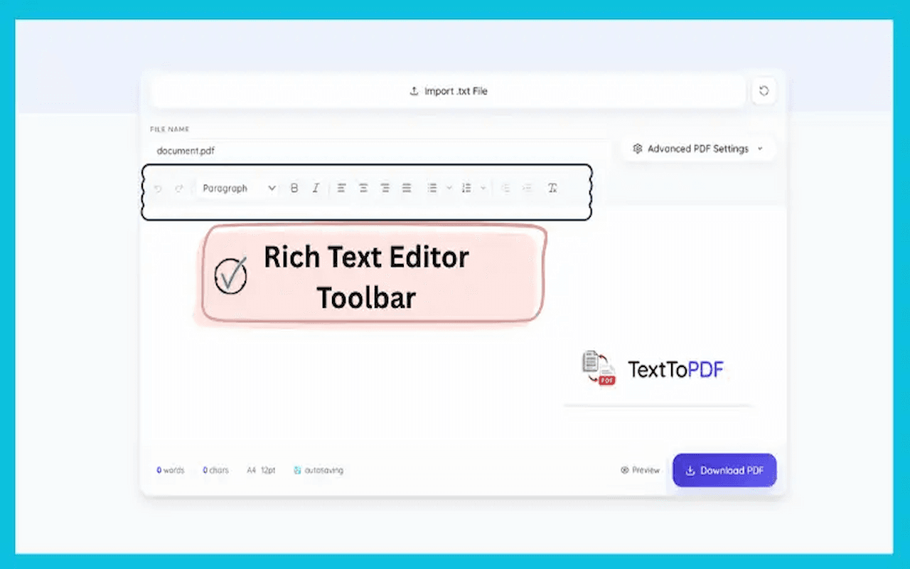 Screenshot 4 of Text to PDF Converter