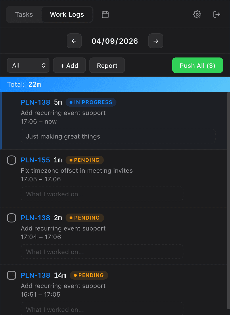 Screenshot 2 of Planim Time for Jira
